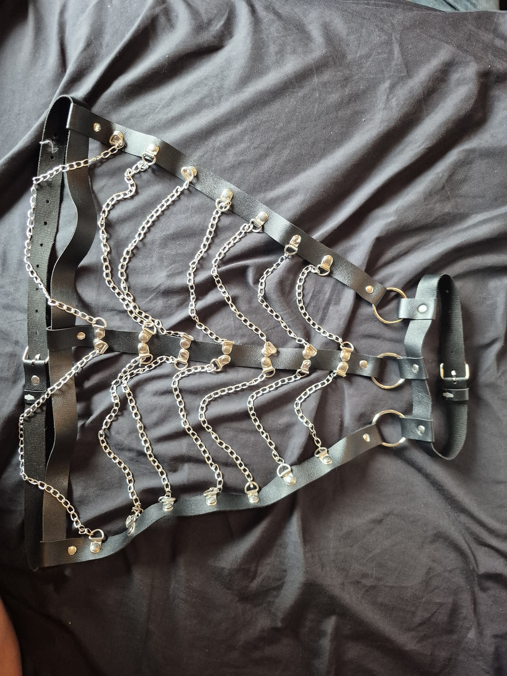 Black Chest Harness W Chains